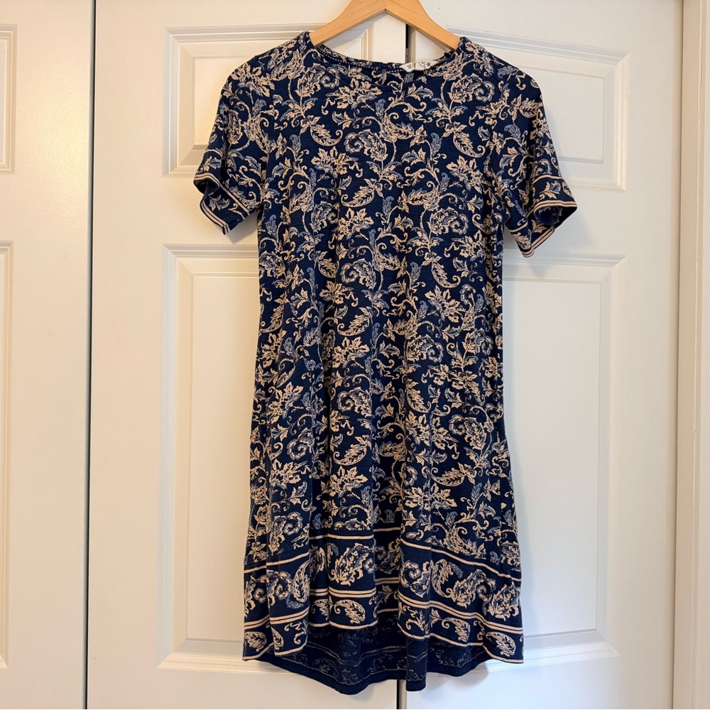 FatFace Simone mini dress in blue paisley